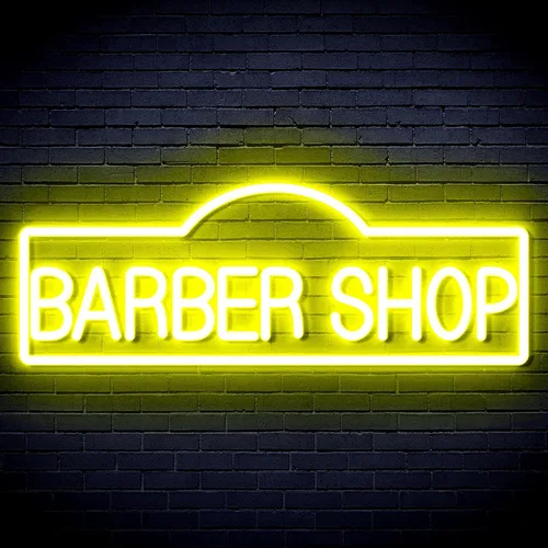 Vista 22 de ADVPRO Señal de neón LED de silicona flexible de Barber Shop - rojo y azul - st16s42-fnu0358-rb