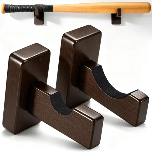 Vista 15 de 2 vitrinas para bates de béisbol, soporte resistente para bates de béisbol, soporte de exhibición de bates de béisbol, estante horizontal para bates