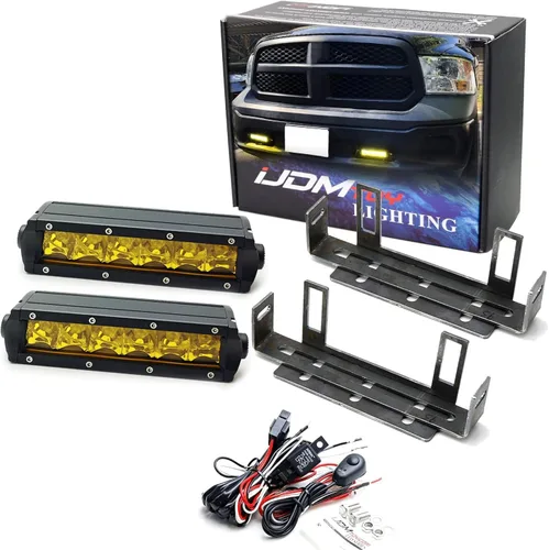 Vista 10 de iJDMTOY Kit de luces antiniebla LED de xenón Mini-SR color blanco compatible con Dodge RAM 1500 2011-18, incluye (2) barras de luz LED blancas de 30