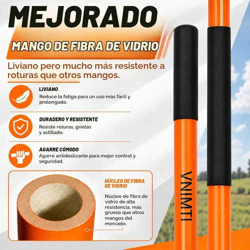 Vista 4 de VNIMTI Pala para zanjas limpias, pala de zanja de 4 pulgadas con mango de fibra de vidrio, 58 pulgadas