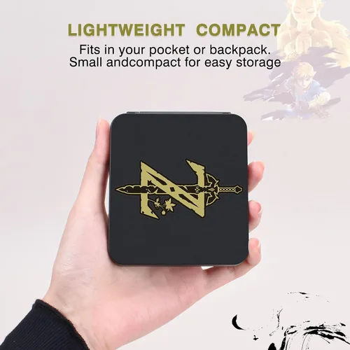 Vista 6 de DLseego Zelda - Funda de juego para Switch LiteSwitchSwitch OLED, 12 ranuras para tarjetas de juego y 12 ranuras para tarjetas Micro SD, caja