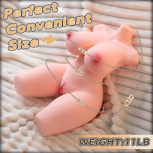 Vista 2 de Muñeca sexual masculina, torso femenino realista con pechos enormes, culo gordo, muñecas sexuales, vagina y anal de doble canal, masturbador