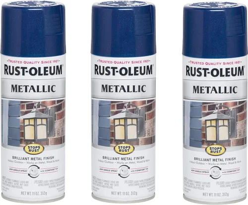 Vista 20 de Rust-Oleum 7274830 Pintura en aerosol metálica que detiene la oxidación, 11 oz, latón antiguo