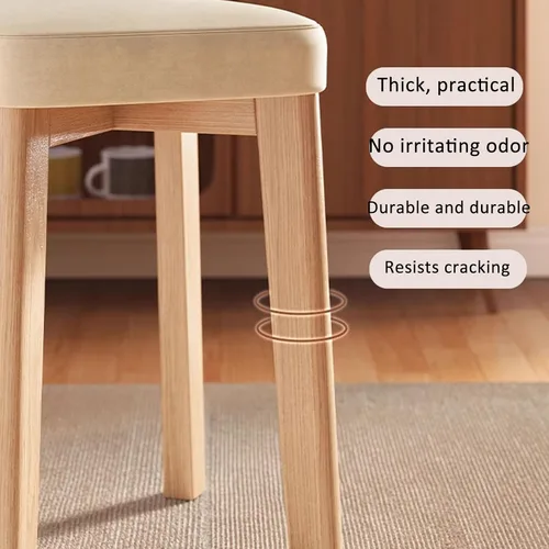 Vista 6 de JKGHK Dining Chairs, Cushioned Backless Bar Kitchen Chairs, Stackable Wooden Nesting Stool, Leather Room Stool, for Home, Office, Dining Room Gris