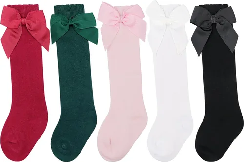Vista 14 de DRESHOW BQUBO - Calcetines de punto para bebé, calcetines de algodón para niñas pequeñas