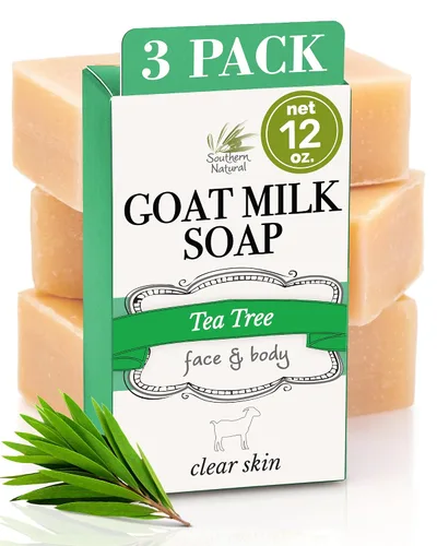 Vista 11 de Southern Natural Barra de jabón de carbón activado (paquete de 3) jabón facial y corporal para pieles sensibles con lodo del mar muerto, leche