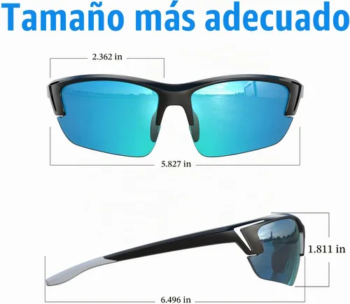 Vista 5 de Bloomoak Gafas de sol deportivas para golf, protección UV400 envolvente/marco ventilado que evita el empañamiento/claridad visual superior
