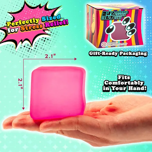 Vista 3 de Cubo Sensorial de Estrés – Juguete Blandito de Gel de Alta Densidad con Textura Mate para Niños y Adultos, Juguete Antiestrés para Alivio