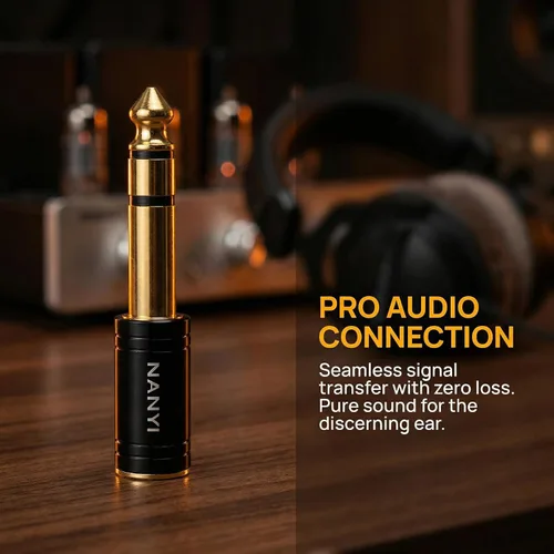 Vista 12 de NANYI adaptador para auriculares estéreo de 1/4 pulgadas a 1/8 pulgadas 1/8" Female to 1/4" Male TRS stereo Audio Adapter; brass body; copper