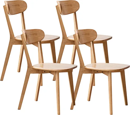 Vista 17 de Silla de comedor de madera maciza para cocina (1, negro) Contoured seat for comfort. Non-slip feet, sturdy wood. Quick assembly. For dining