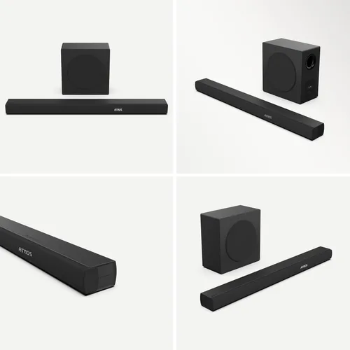 Vista 13 de Hisense AX3100Q Barra de sonido de 3.1 canales con subwoofer inalámbrico, Dolby Atmos, DTS:X, canal central, control de aplicación y control remoto