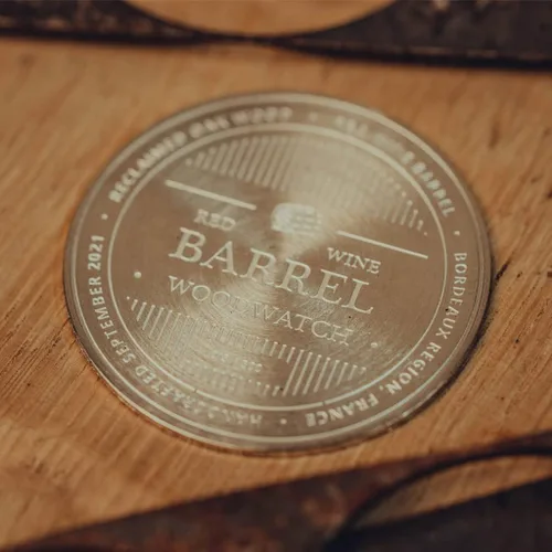 Vista 2 de Relojes de madera de barril de vino de roble francés para hombre, Francés