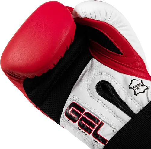 Vista 3 de Title Boxing Guantes de entrenamiento de gel suspense, rojo/blanco, 14 onzas