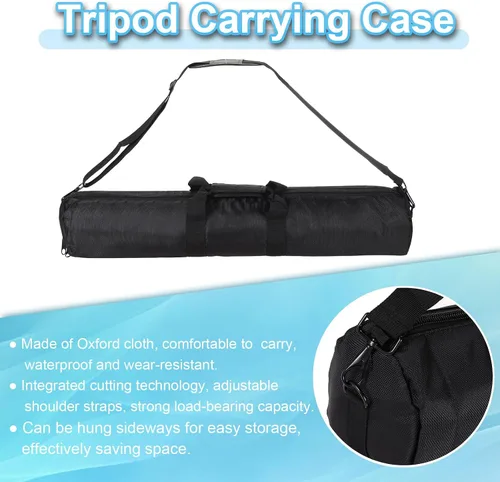 Vista 4 de PATIKIL Fundas de transporte para trípode de 27.56 x 5.12 pulgadas, 1 paquete de bolsa de trípode acolchada de nailon con asas para soportes de luz
