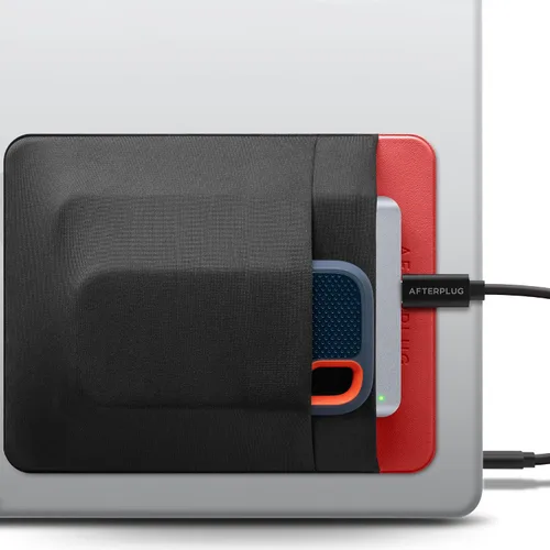 Vista 31 de Soporte para SSD y disco duro de 2 bolsillos para laptop, adhesivo reutilizable, funda de bolsillo adhesiva para SSD portátil externo, disco duro