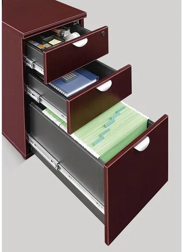 Vista 3 de NBF Esquire - Armario de pedestal de archivos de oficina de 16 pulgadas de ancho, archivador de 3 cajones con cerradura, archivadores de oficina