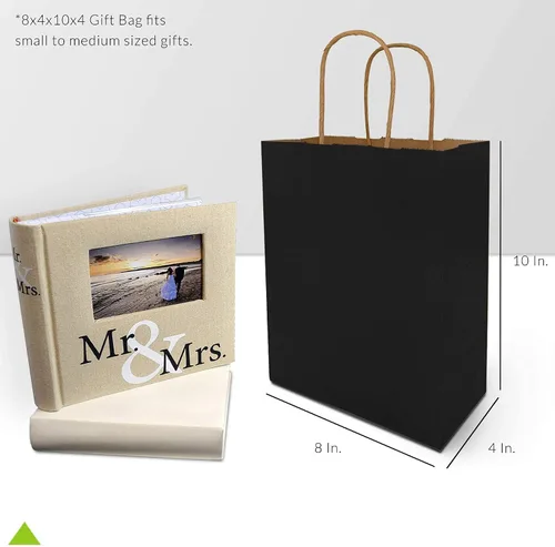 Vista 7 de Prime Line Packaging Bolsas de regalo negras, bolsas de regalo de papel con asas, bolsas al por menor para pequeñas empresas, boutique, compras, a