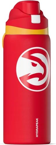 Vista 6 de Hydrapeak Botella de agua aislada de 32 onzas con licencia oficial de la NBA Atlanta Hawks Oasis con tapa de botón y asa integrada, botella
