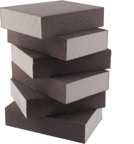 Vista 8 de Bloque de lijado grueso de grano 36 – 12 piezas, esponja de lija húmeda y seca, bloque de papel de lija de espuma, lavable y reutilizable, esponja