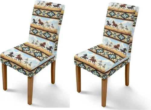 Vista 38 de Rnyleeg Juego de 1 fundas para sillas étnicas para sala de estar, sin brazos, estampado tribal azteca, elásticas, fundas protectoras para sillas