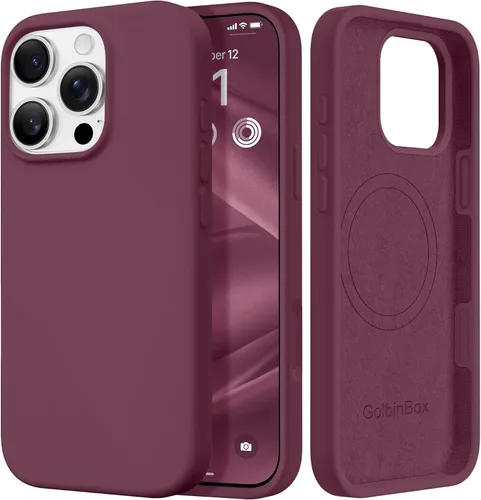 Vista 87 de GolbinBox Funda magnética para iPhone 17, compatible con MagSafe, cubierta de silicona integrada para control de cámara, funda de silicona líquida a