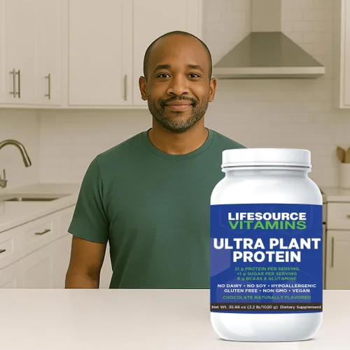 Vista 5 de LifeSource Ultra Plant Protein - Proteína vegana cruda a base de plantas, chocolate, 2.2 libras