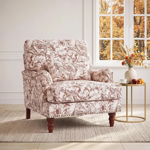 Vista 33 de Mid-Century - Silla decorativa moderna con almohada lumbar, color gris Chenille Gris Claro