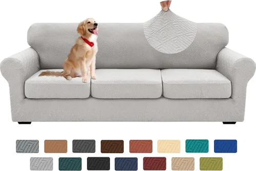 Vista 84 de XINEAGE Funda de diván para sofá en forma de L, fundas de sofá modular para mascotas, funda de asiento de sofá antideslizante lavable, fundas