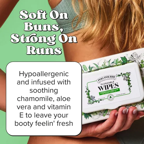 Vista 7 de Poo~Pourri Toallitas desechables, pepino aloe, caja dispensadora de 50