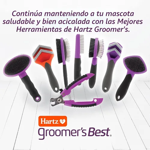 Vista 8 de Hartz Groomer's Best Fur Fetcher De-Shedder - Cepillo para perro, color negro