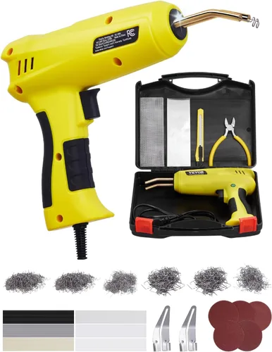 Vista 10 de VEVOR Kit de soldador de plástico, soldador de plástico de doble potencia de 60 W/100 W, con 3 puntas de soldadura y 20 varillas de soldadura