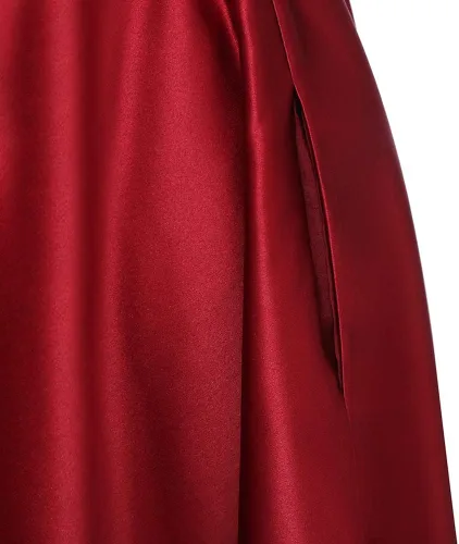 Vista 5 de Yexinbridal Vestido corto de satén con tirantes delgados con cuello en V con cuentas para fiesta de noche