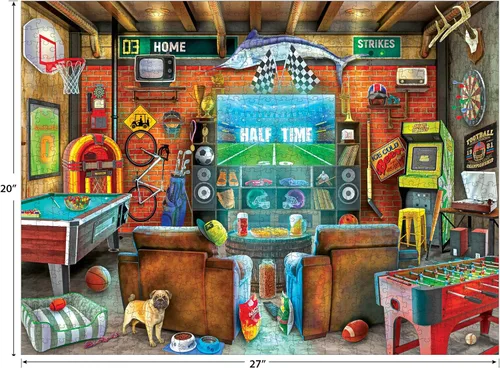 Vista 4 de RoseArt - My Happy Place - Man Cave - Rompecabezas de 750 piezas para adultos