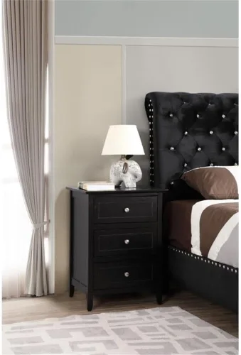 Vista 2 de Glory Furniture Daniel - Mesita de noche con 3 cajones, color negro