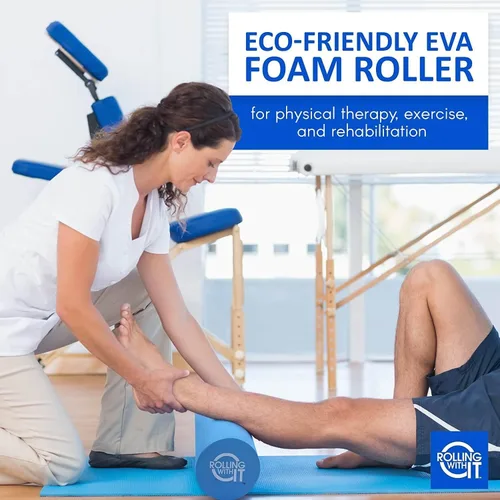 Vista 4 de Rodillo de espuma EVA firme de alta densidad ecológico para fisioterapia, terapia muscular de la espalda, movilidad y flexibilidad