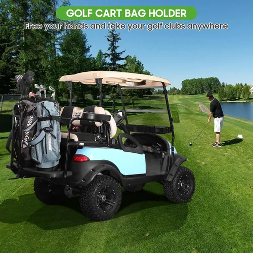 Vista 6 de 10L0L Soporte para bolsa de carrito de golf para 2+2 asientos traseros, accesorio universal sin perforaciones para Club Car EZGO Yamaha con tubo