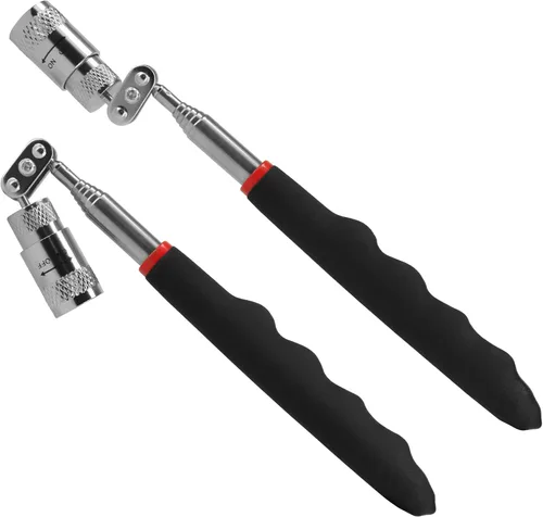 Vista 7 de Selector flexible tipo garra con luz LED, espejo de inspección telescópico con luz LED, recogedor telescópico con luz LED, alicates de uñas