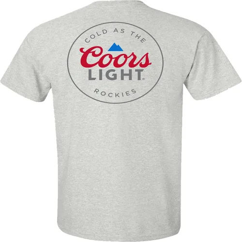Vista 2 de Coors Light Mountain - Camiseta gris con logotipo en la parte trasera