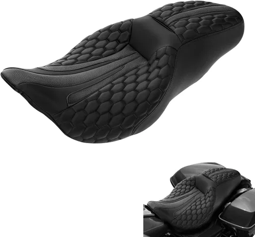 Vista 12 de TCT-MOTORPARTS Asiento de pasajero negro para Harley Touring Electra Glide 2009-2023