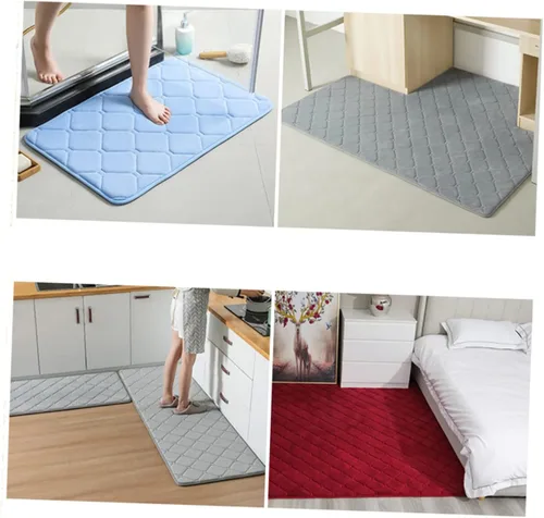 Vista 6 de Tapete de baño absorbente antideslizante grueso antideslizante para cocina, entrada, gris oscuro, resistente al agua para zonas de alto tráfico
