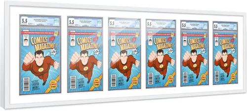 Vista 64 de Poster Palooza Marco de cómics con paspartú para 1 cómic de grado CGC, CBCS o PGX, marco de cómic de bronce para cómic de 8.125 x 13 pulgadas
