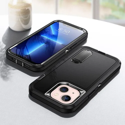Vista 6 de Funda personalizada para iPhone 13, soporte incorporado/función atril, protección resistente a los arañazos, cubierta de fotos personalizada