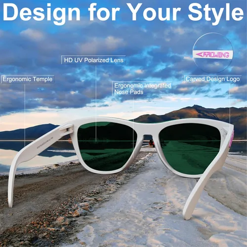 Vista 37 de ROCKNIGHT HD Polarized UV400 Protection Anti Glare Sunglasses TR90 Frame Lightweight Beach Driving