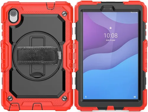 Vista 10 de Funda para Lenovo Tab M8 HD 8 pulgadas TB-8505F/8505X/8705F con protector de pantalla de grado militar a prueba de golpes resistente caso con Negro