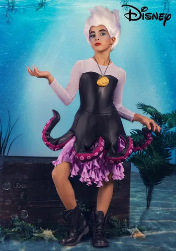 Vista 2 de Disfraz de Úrsula de La Sirenita de Disney para niñas adolescentes Disfraz de Úrsula Gitls con tentáculos