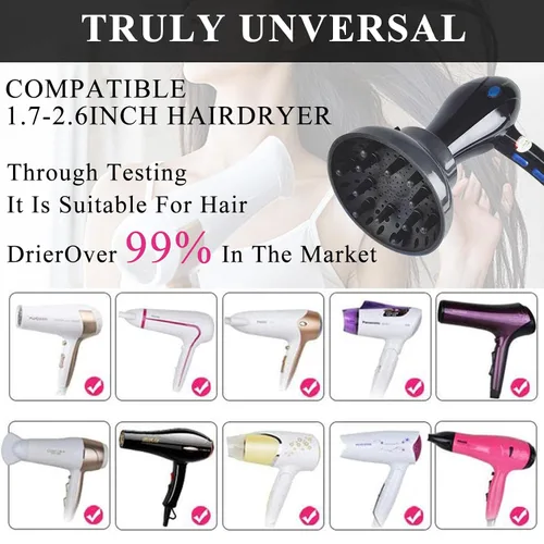 Vista 7 de Accesorio Difusor de Secador de Pelo Universal Ajustable Profesional Herramienta de Salón para Cabello Rizado Se Ajusta a la Mayoría de Secadores