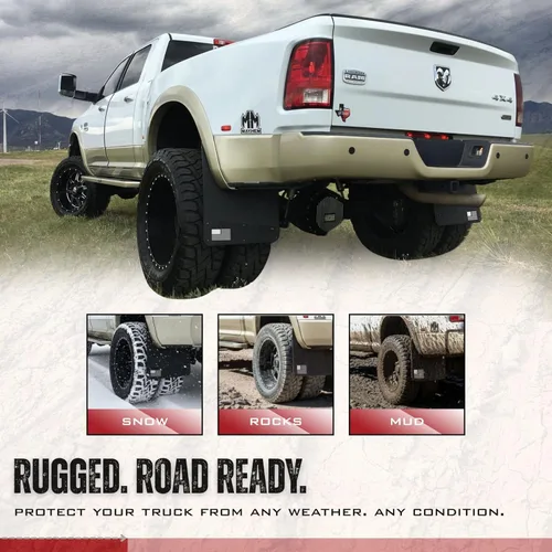 Vista 4 de REK GEN 'Merica Mud Flaps Dually (bandera negra)