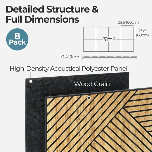 Vista 3 de AKUMAX Paneles Acústicos Grandes - 95x48 Pulgadas Paneles de Pared Autoadhesivos Insonorizados, Paneles de Pared Decorativos 3D Despegar y Pegar