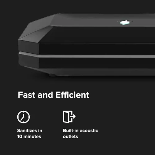 Vista 4 de PhoneSoap Caja desinfectante de luz UV básica para teléfono celular Desinfectante de luz UV de 360 grados patentado y clínicamente probado Negro