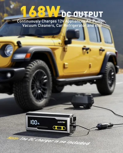 Vista 17 de AUXITO Arrancador de 6000A, arrancador de batería de coche de 12V, hasta todos los motores de gasolina y diésel de 12L con pantalla LED, caja